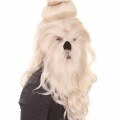 HPO Serpant Monk | Men's White Brown Straight Serpant Monk Cosplay Wig | Premium Breathable Capless Cap