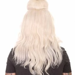 HPO Serpant Monk | Men's White Brown Straight Serpant Monk Cosplay Wig | Premium Breathable Capless Cap