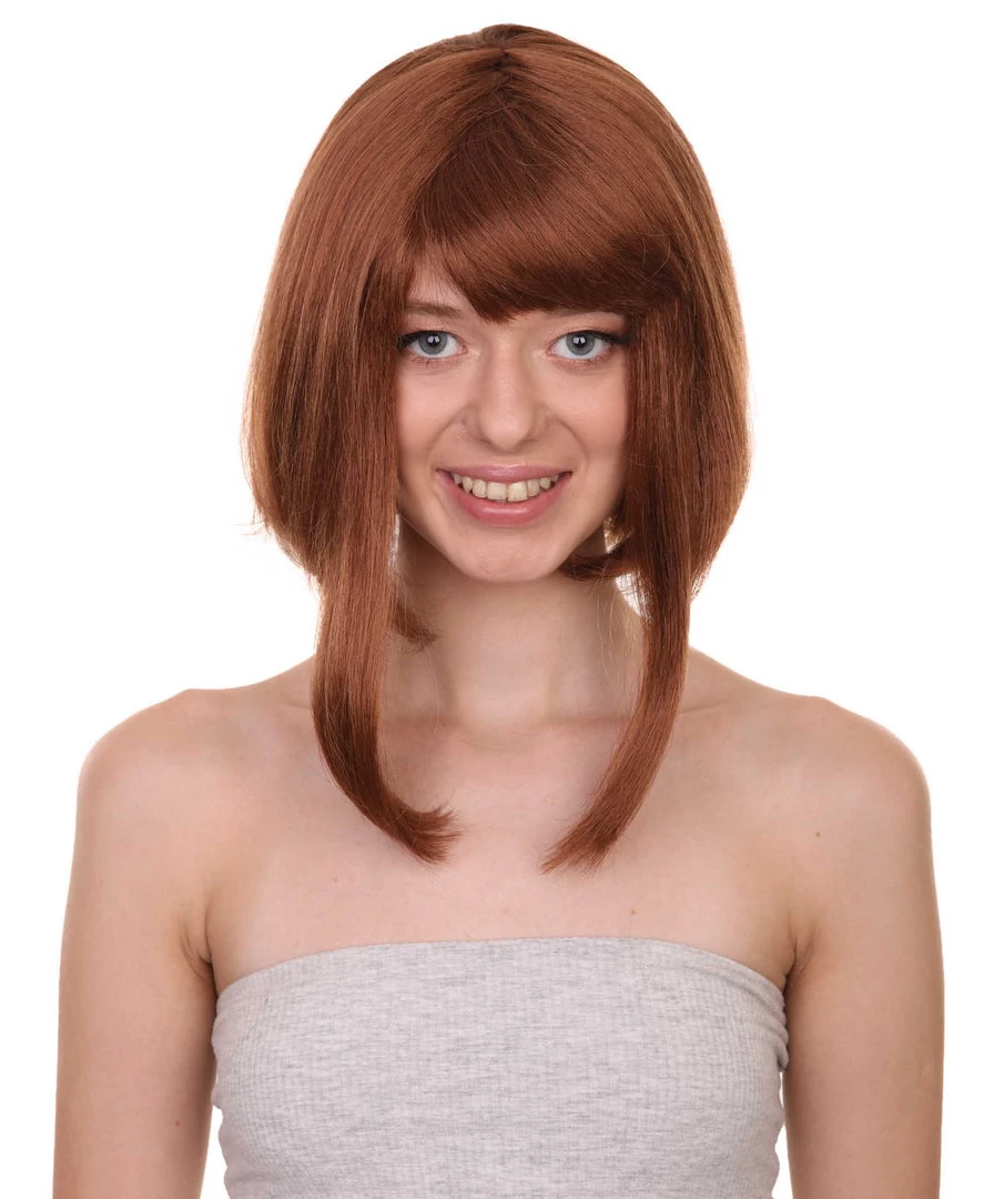 Adult Women's 14" Inch Medium Length Straight Halloween Cosplay Animated Pro Hero Costume Wig, Synthetic Soft Fiber Hair, Perfect For Your Next Conventiton And Group Anime Party! | HPO