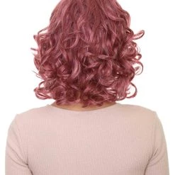 HPO Women's Pink Curly Womens Wig | Party Ready Fancy Cosplay Halloween Wig | Premium Breathable Capless Cap