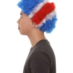 FLAGWIGS Costa Rica Sport Afro Fun Wig | Jumbo Cosplay Halloween Wig SALE