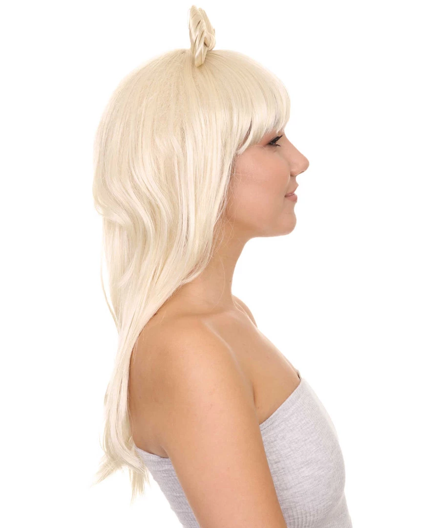 HPO Pop Sensation Womens Wig | Party Ready Blonde Fancy Cosplay Halloween Wig | Premium Breathable Capless Cap