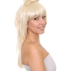HPO Pop Sensation Womens Wig | Party Ready Blonde Fancy Cosplay Halloween Wig | Premium Breathable Capless Cap