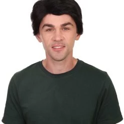 HPO Men's Mens Singer Wig | Black Celebrity Wig | Premium Breathable Capless Cap
