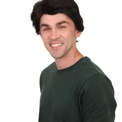 HPO Men's Mens Singer Wig | Black Celebrity Wig | Premium Breathable Capless Cap