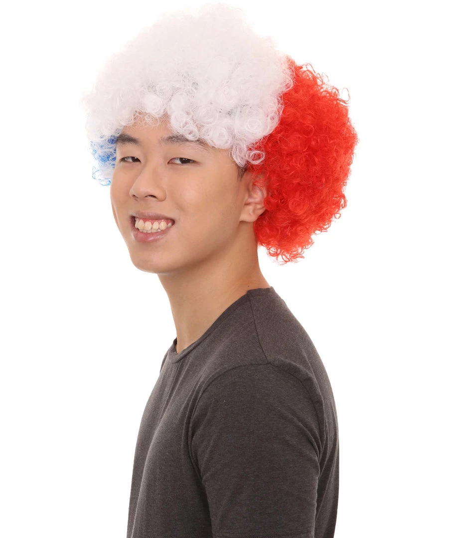 FLAGWIGS SALE Chile Sport Afro Fun Wig | Super Size Blue White Red Wig