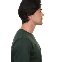 HPO Men's Mens Singer Wig | Black Celebrity Wig | Premium Breathable Capless Cap