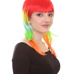 HPO Multicolor Womens Wig | Party Ready Fancy Cosplay Halloween Wig | Premium Breathable Capless Cap