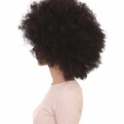 HPO Women's Womens Comedy Afro Wig | Black Oversized TV/Movie Wig | Premium Breathable Capless Cap