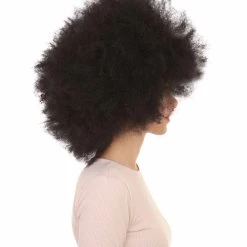 HPO Women's Womens Comedy Afro Wig | Black Oversized TV/Movie Wig | Premium Breathable Capless Cap