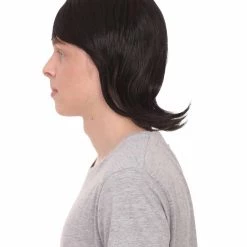 HPO 60's Mod Men Wig | Black Vintage Wig | Premium Breathable Capless Cap Men's