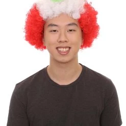 FLAGWIGS Peru Flag Sport Afro Wig | Jumbo Red White Wig SALE