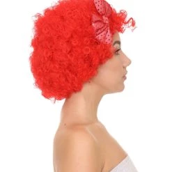 HPO Men's Red Butterfly Womens Wig | Super Size Jumbo Afro Character Cosplay Halloween Wig | Premium Breathable Capless Cap