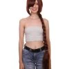 Adult Women's 42" Inch Extra Long Length Halloween Video Game Female Tank Costume Wig, Synthetic Soft Fiber Hair, Perfect For Your Next Convention And Group Anime Party! | HPO
