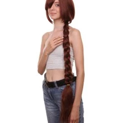 Adult Women's 42" Inch Extra Long Length Halloween Video Game Female Tank Costume Wig, Synthetic Soft Fiber Hair, Perfect For Your Next Convention And Group Anime Party! | HPO