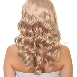 HPO Men's Long Curly Wave Braided Womens Wigs | Traditional Princess Blonde Wig | Premium Breathable Capless Cap