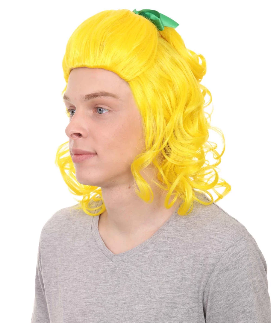 HPO Ugly Sister Women's Fairytale Wig | Yellow Halloween Wig | Premium Breathable Capless Cap