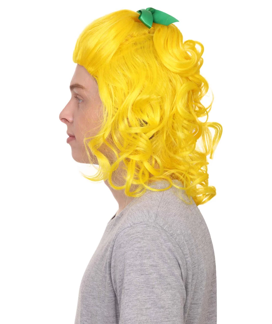 HPO Ugly Sister Women's Fairytale Wig | Yellow Halloween Wig | Premium Breathable Capless Cap