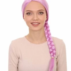 HPO Womens Slovenia Braided Wig Song Contest 2018 | Purple Celebrity Wigs | Premium Breathable Capless Cap