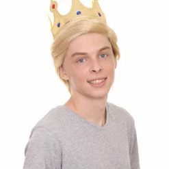 HPO President II Mens Wig W/ Golden Jeweled Crown | Blonde Wig | Premium Breathable Capless Cap