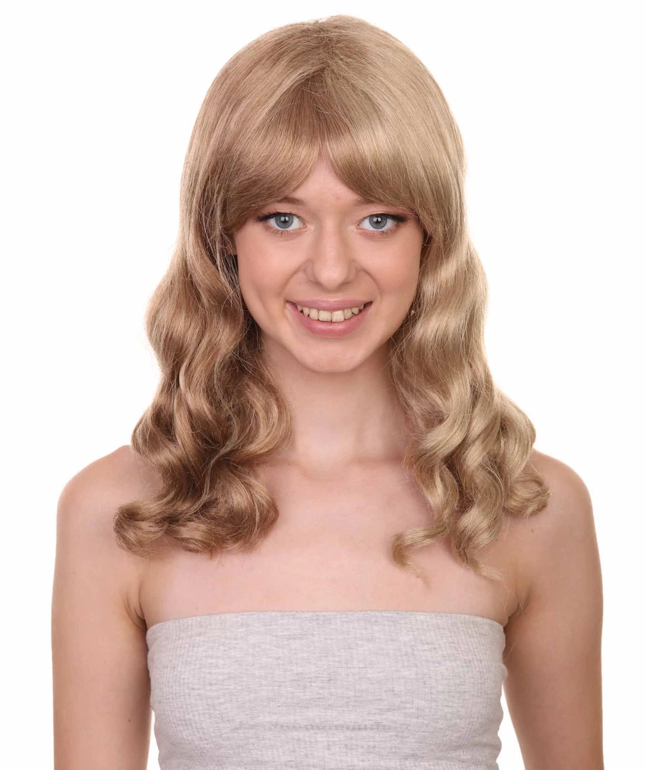 Adult Women's 17" Inch Medium Length Wavy Halloween Taylor Country Pop Star Wig, Synthetic Soft Fiber Hair, Capless Cap Design For Comfort And Fitting | HPO