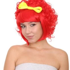 HPO Lady Wig | Womens Super Size Jumbo Character Red Cosplay Halloween Wig | Premium Breathable Capless Cap
