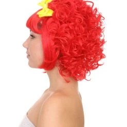 HPO Lady Wig | Womens Super Size Jumbo Character Red Cosplay Halloween Wig | Premium Breathable Capless Cap