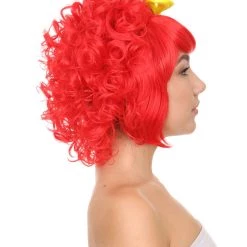 HPO Lady Wig | Womens Super Size Jumbo Character Red Cosplay Halloween Wig | Premium Breathable Capless Cap