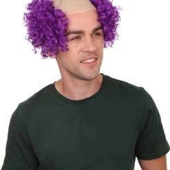 HPO Mens Scary Bald Clown Curly Wigs Collection | Cosplay Halloween Wigs Men's