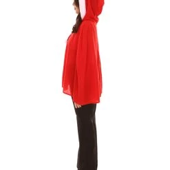 HPO Adult Women's Mrs Santa Claus Hooded Cape Costume | Red Christmas Costume