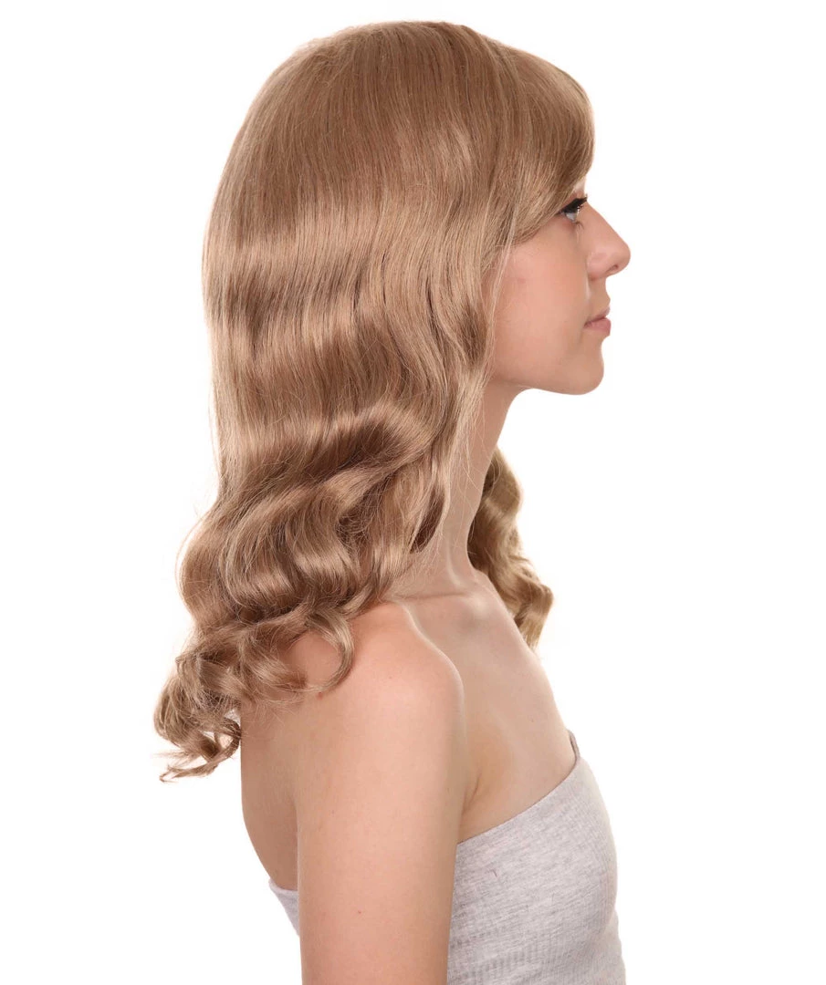 Adult Women's 17" Inch Medium Length Wavy Halloween Taylor Country Pop Star Wig, Synthetic Soft Fiber Hair, Capless Cap Design For Comfort And Fitting | HPO