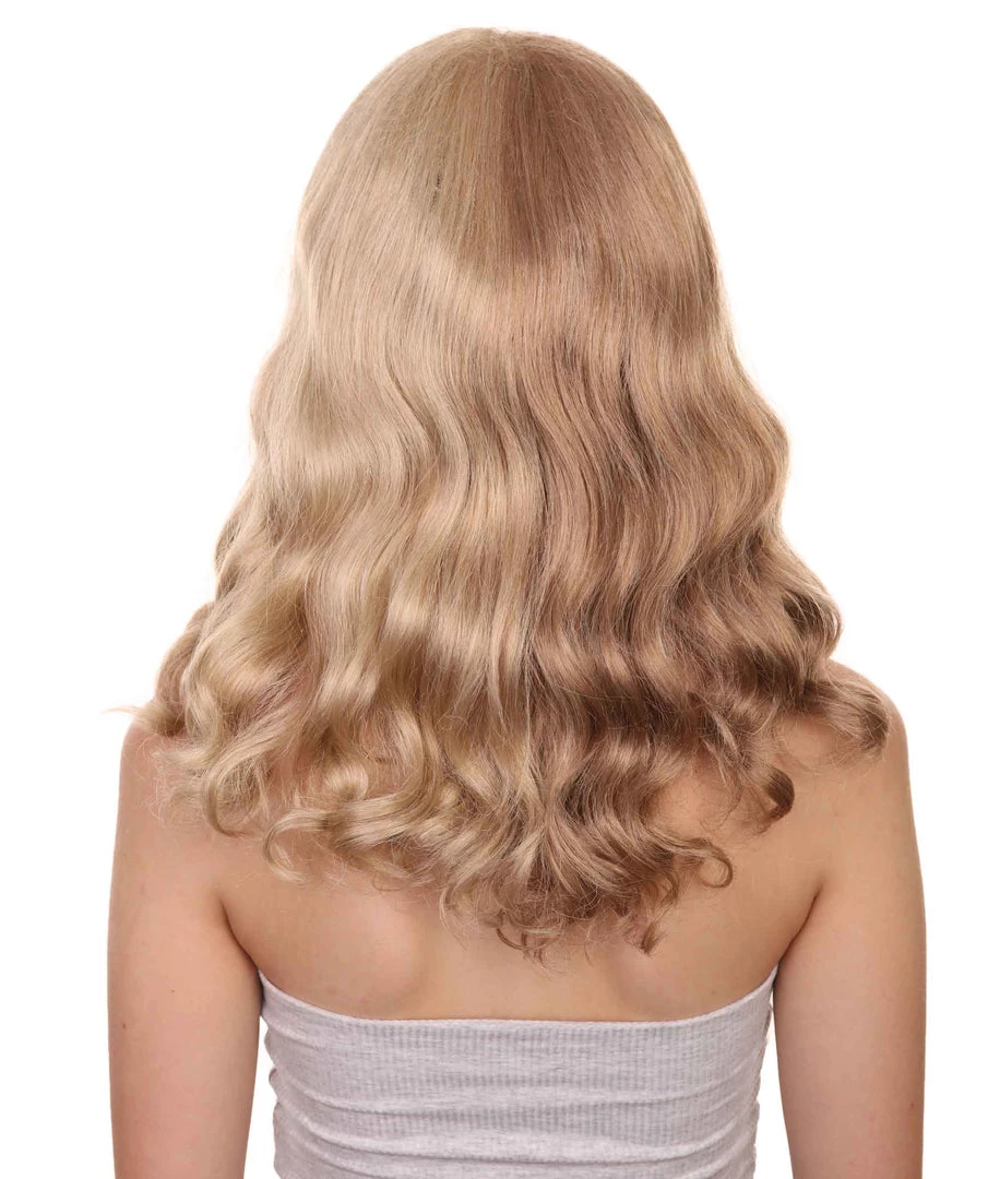 Adult Women's 17" Inch Medium Length Wavy Halloween Taylor Country Pop Star Wig, Synthetic Soft Fiber Hair, Capless Cap Design For Comfort And Fitting | HPO