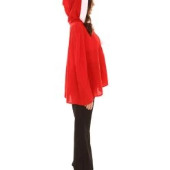 HPO Adult Women's Mrs Santa Claus Hooded Cape Costume | Red Christmas Costume