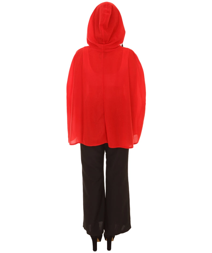HPO Adult Women's Mrs Santa Claus Hooded Cape Costume | Red Christmas Costume