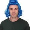 HPO Blue Mens Wig | Cosplay Halloween Wig | Premium Breathable Capless Cap Men's