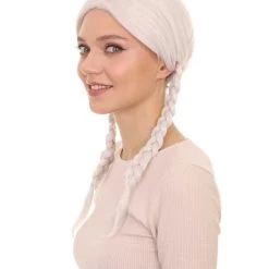 HPO Women's Womens Grandma Wig | White Traditional TV/Movie Party Ready Fancy Cosplay Halloween Wig | Premium Breathable Capless Cap