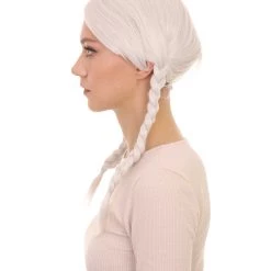 HPO Women's Womens Grandma Wig | White Traditional TV/Movie Party Ready Fancy Cosplay Halloween Wig | Premium Breathable Capless Cap