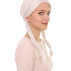 HPO Women's Womens Grandma Wig | White Traditional TV/Movie Party Ready Fancy Cosplay Halloween Wig | Premium Breathable Capless Cap