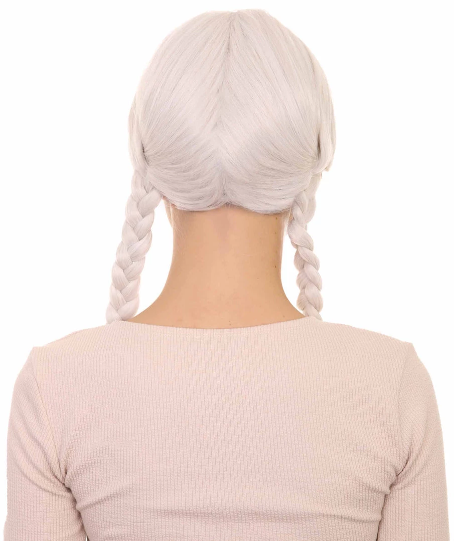 HPO Women's Womens Grandma Wig | White Traditional TV/Movie Party Ready Fancy Cosplay Halloween Wig | Premium Breathable Capless Cap