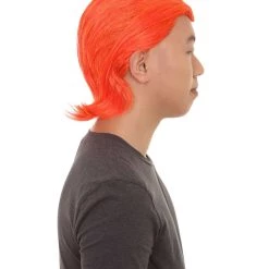 HPO Men's All Back Orange Mens Wig | Cosplay Halloween Wig | Premium Breathable Capless Cap
