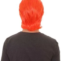 HPO Men's All Back Orange Mens Wig | Cosplay Halloween Wig | Premium Breathable Capless Cap