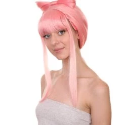 Adult Women's 24" Inch Long Length Halloween Ponytail Bow Rapper Costume Wig, Synthetic Soft Fiber Hair, Capless Cap Ventilation Design For Easy Comfort | HPO