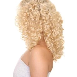 HPO Women's Latina Diva Womens Wig | Long Curly Blond Fancy Halloween Wig | Premium Breathable Capless Cap