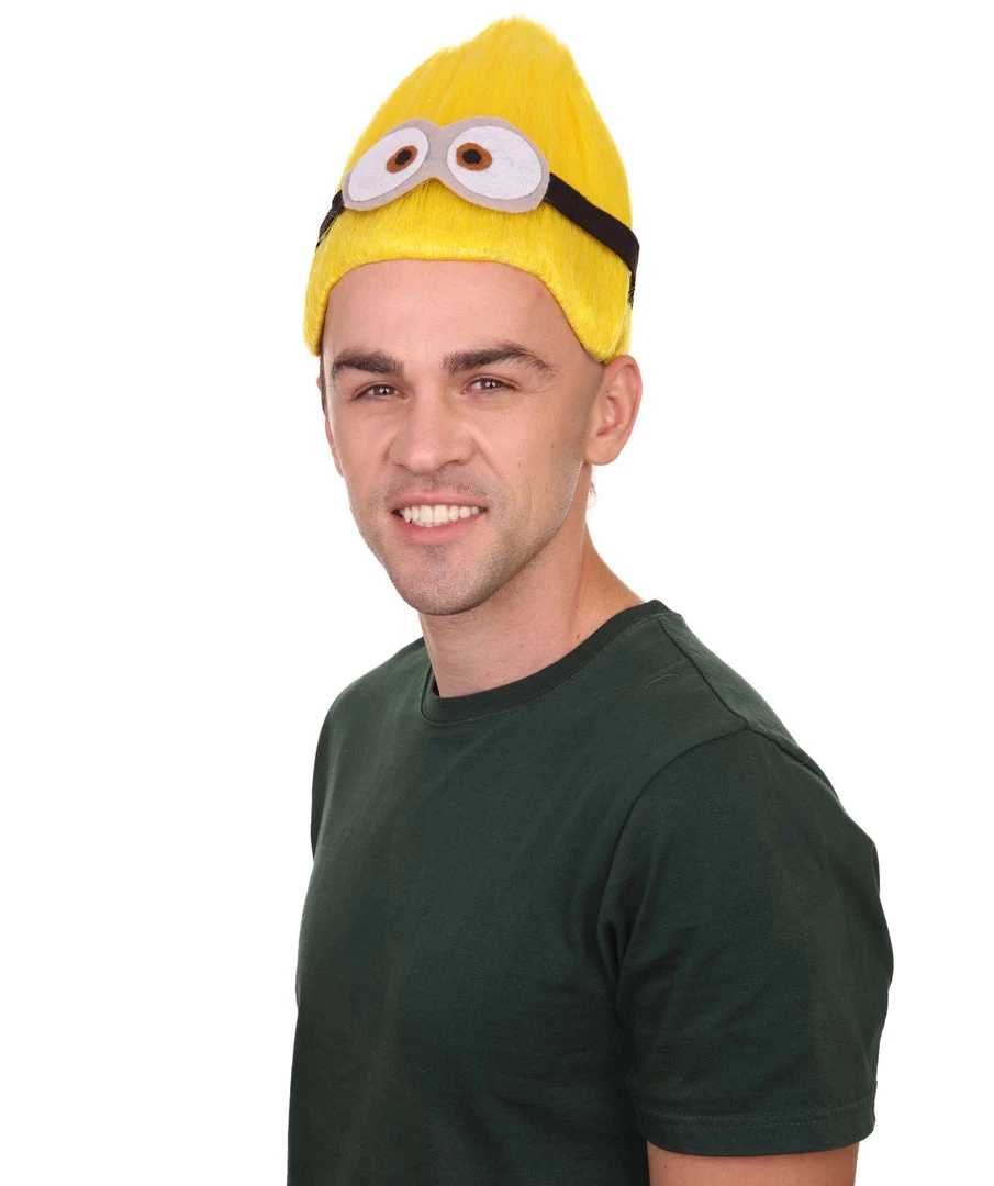 HPO Animation Yellow Mens Wig | Yellow Cartoon Wig | Premium Breathable Capless Cap Men's