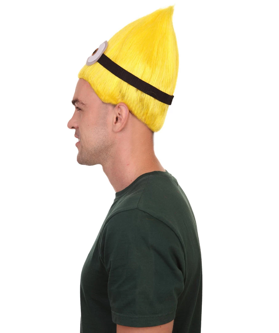 HPO Animation Yellow Mens Wig | Yellow Cartoon Wig | Premium Breathable Capless Cap Men's