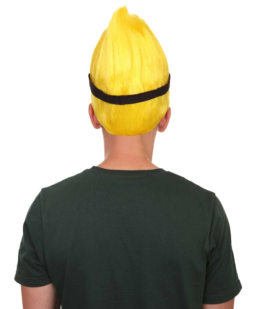 HPO Animation Yellow Mens Wig | Yellow Cartoon Wig | Premium Breathable Capless Cap Men's