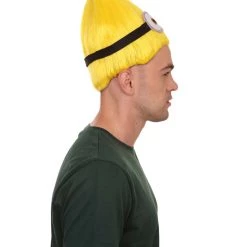 HPO Animation Yellow Mens Wig | Yellow Cartoon Wig | Premium Breathable Capless Cap Men's