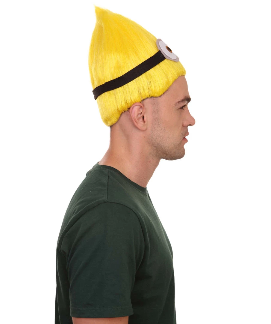 HPO Animation Yellow Mens Wig | Yellow Cartoon Wig | Premium Breathable Capless Cap Men's