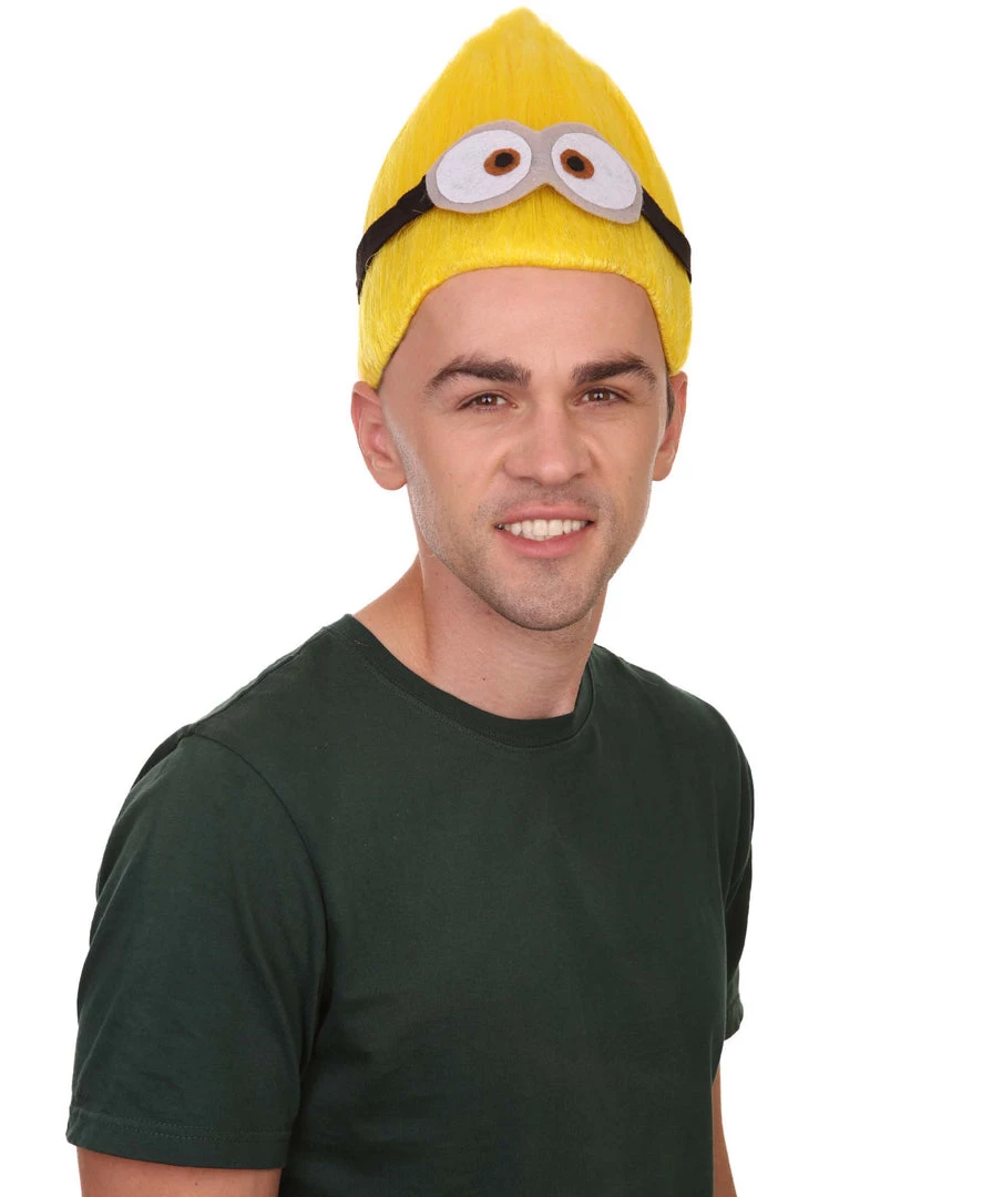 HPO Animation Yellow Mens Wig | Yellow Cartoon Wig | Premium Breathable Capless Cap Men's