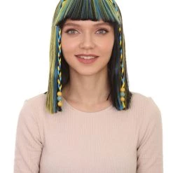 HPO Womens Medium Straight Styles Multi Color Wig | Premium Breathable Capless Cap
